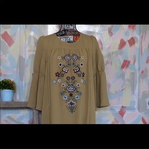 Gorgeous embroidered mustard yellow dress